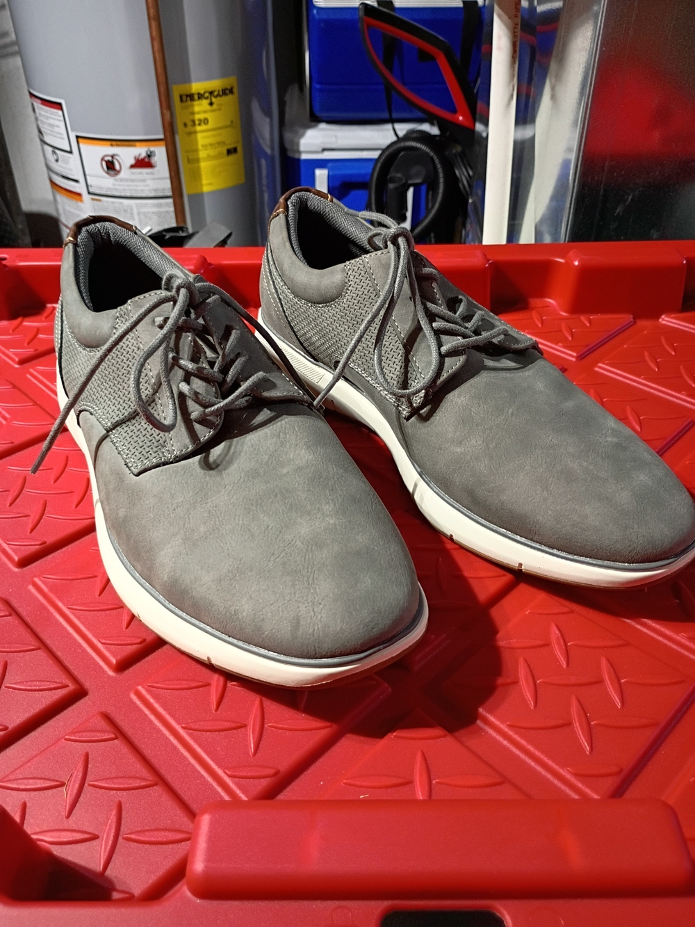 Nordstrom Men's Gray Lace-Up Casual Sneakers with White Sole NEW